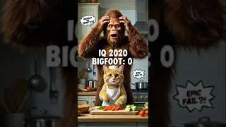 Veo 3 Google: Smart Cat vs  Dumbfoot  #veo3google, #bigfoot