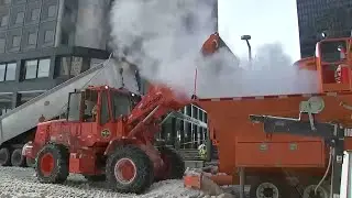 NYC Department of Sanitation shows how they're melting piles of snow across the 5 boroughs