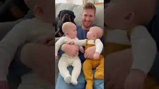 Twins Fighting&hellip; Then Silence 😳😳🐶🍼#funny #baby #short #funny #family #cute