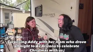 Surprising Addy with her Mom  who drove all night to celebrate Christmas with us in AZ