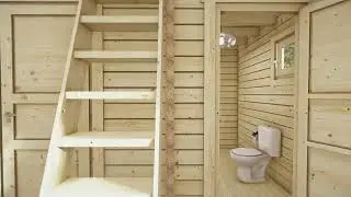 Casa de madera con un dormitorio y altillo &ldquo;Stefan 5&rdquo; / 33m&sup2; + 10m&sup2; / 8 x 4 m / 70 mm