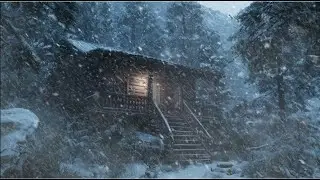Snowstorm Soundscape | Heavy Blizzard Covering the Night | Deep Calm Sleep