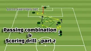 Passing Combination & Scoring Drill - part 2 | Soccer Training | Soccer Exercises