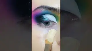 Vibrant rainbow eyeshadow look with leopard print: a step-by-step guide#rainbowmakeup