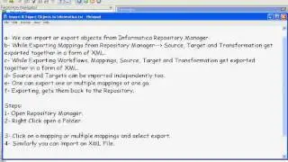 Informatica tutorial - Import & Export Objects in Repository Manager-Part 19 of 20