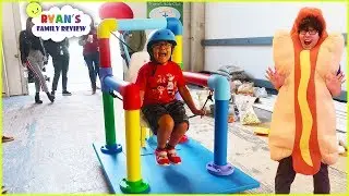 Ryan Test the Giant Catapult Launcher on Ryan's Mystery Playdate!!