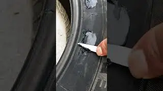 Tire sidewall damage repair glue #goodtools #smartwork