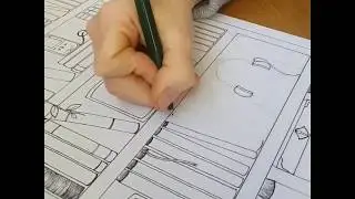 Drawing the bookshelf an adult colouring project