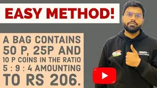 A bag contains 50p,25p and 10p in the ratio 5:9:4 amounting to Rs205 find the number of coin each ty