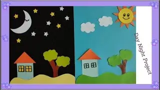 Day night kindergarten science project, Day NightProject, Preschool, day night craft, day night draw
