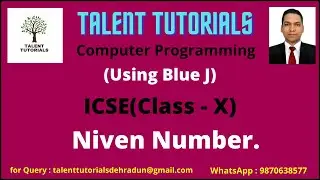 Niven Number ||#talenttutorials #computerinhindi #Nivennumberinjava