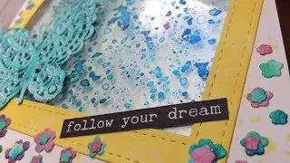 Super fun technique Cosmic Shimmer Pixie Powder on acetate