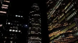Downtown Toronto: Financial District Night Walk -  Long version (no music) -Toronto, Ontario, Canada