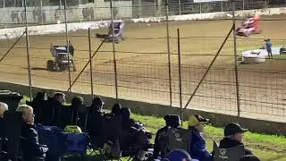 Jamie Veal and Leigh Mugavin come together Eureka Series Round 7 Simpson Speedway