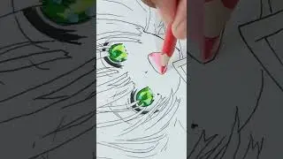 Drawing Mitsuri kanroji eyes 💕 #shorts