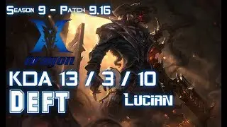 KZ Deft LUCIAN vs JAYCE ADC - Patch 9.16 KR Ranked