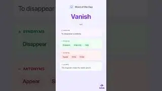 Vanish: #wordoftheday #learnenglish #vocabularybuilder