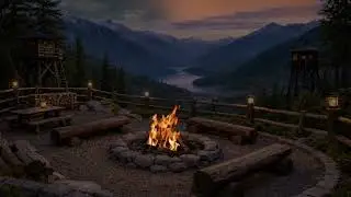 Peaceful Mountain Camp ⛺ Acoustic Guitar, Folk & Nature Sounds | 2 Hour Relaxation