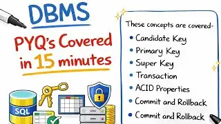 DBMS | Let's Solve PYQ's in 15 Minutes | 7 Concepts in One video 🔥🔥| Btech Aktu 3rd Year |