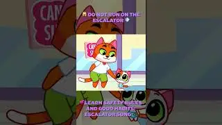 Don't run on the escalator! Magic stairs safety tips song for toddlers #songs #forkids #purrpurr