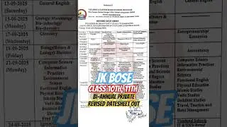 jkbose Class 10th, 11th Bi-annual Private Revised Datesheet out #exam #jkbose #ytshorts