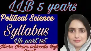 LLB 5 YEARS PROGRAM  PART 1 POLITICAL SCIENCE