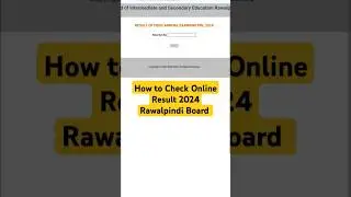 How to Check 2nd Year Result 2024 Bise Rawalpindi Board| 12th Class Result Check Online Bise Rwp