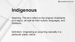 Indigenous Meaning