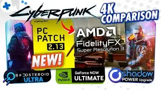 НОВОЕ сравнение Cyberpunk 2077 FSR 3 | GeForce Now, Boosteroid, SHADOW