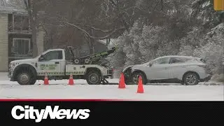 Wet, spring snow in Edmonton expected to continue until Friday
