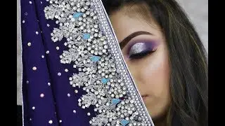 Purple with Silver Glitter Wedding/Party Tutorial (Urdu/Hindi)
