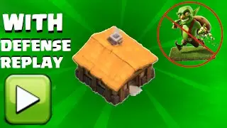 Clash of Clans - Insane Th1 hybrid base / anti goblin / Speed build with defense replay 2016