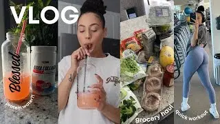 VLOG ~ пробуем протеиновую воду, быструю тренировку, поход за продуктами и распаковку мини-Gymshark