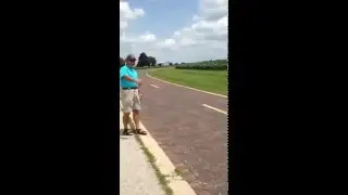 Chris Diamond on Route-66,,Brick section .in Illinios.