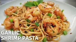 Garlic Shrimp Spaghetti Recipe || Garlic Shrimp Pasta Recipe || 4K || By CookCook