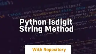 Python isdigit string method