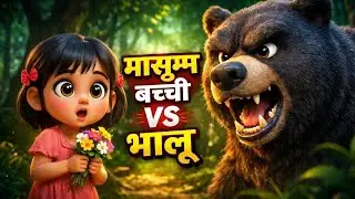 मासूम बच्ची vs खूँखार भालू 😲 |Moral || Animation Hindi Kahani (2025)