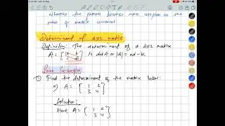 Determinant of Matrix, OPT Math, Class 10, Nepal
