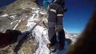 HD raw Matterhorn footage upper fixed ropes on Hornli ridge