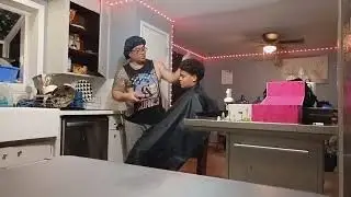  Giving Nani a tape haircut 