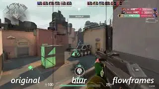 frame blending vs blur vs flowframes | motion blur test in 5 games