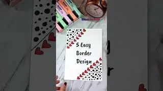 5 Easy Red Border design for project ❤️ #shorts #trending #viral #satisfying #border #drawing #diy