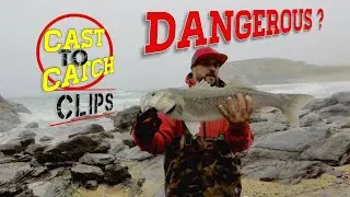 Dangerous? Sea Bass Fishing | Cast To Catch Fishing Clips |  #fishingCornwall