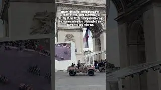 French President Emmanuel Macron presides over the 80th anniversary of VE Day at the Arc de Triomphe
