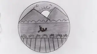 Beautiful Nature Scenery Drawing in a Circle 😍 #artis 