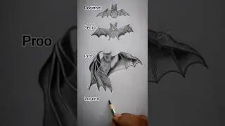 how to draw a realistic Bat 🦇😱🔥#art #youtubeshorts #shorts #@ArtwithBir_9