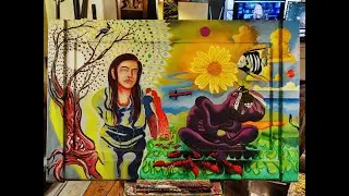 today in studio working on oil painting, contact. @adam sturch