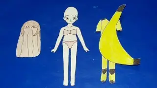 Paper Dolls Dress Up - Banana Fruit Style Anime - Handmade Paper craft