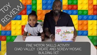 Chad Valley Toy review - fine motor toddler activity - preschool prep - create & screw mosaic