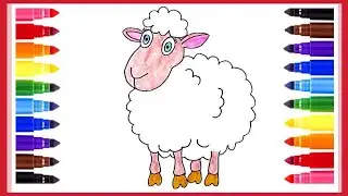 How To Draw A Sheep for Kids  🐑 | Drawing And Coloring A Sheep  🐑| Sheep Drawing Easy
